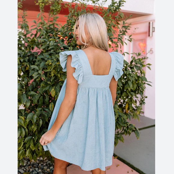 Bubbly Personality Shift Dress in Airy Blue - Picture 3 of 9